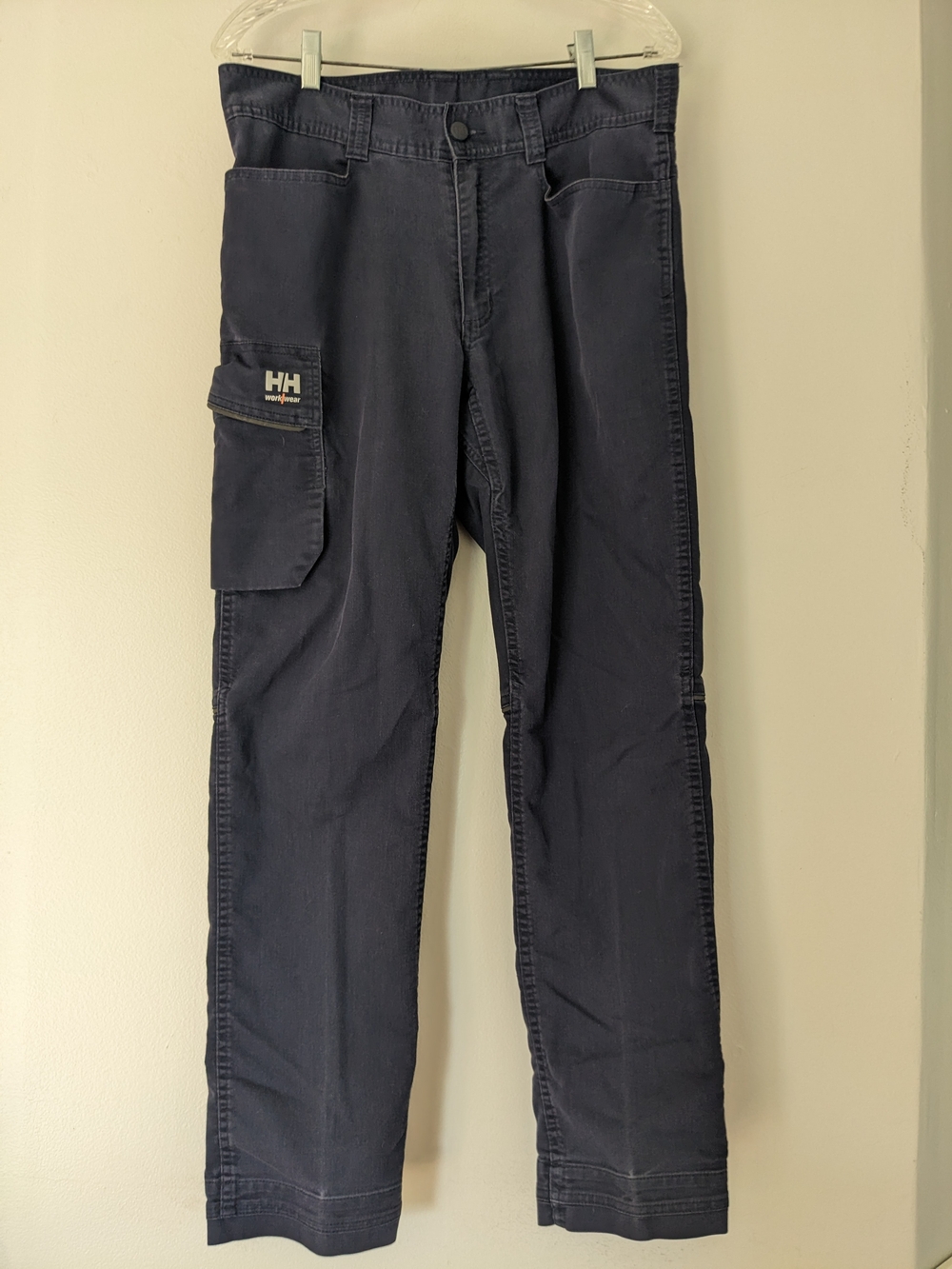 Helly Hansen Work Pants Mens 33" X 29" Blue Cargo Cotton Blend Read Size Info